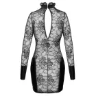 Noir кружевное мини-платье с цветочным узором и powerwetlook-декором – чёрное – XL — Фото 7