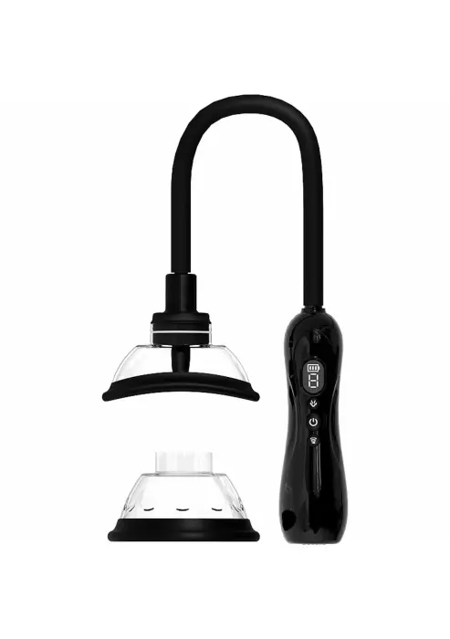Automatic Vagina and Breast Pump with Rotating and Vibrating Tongue - Black