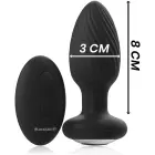 Black&Silver Welss Rotator rotating & vibrating silicone butt plug with remote — Photo 4
