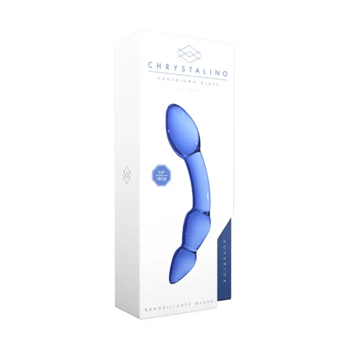 Superior klaasist dildo – 20 cm (8″) – sinine