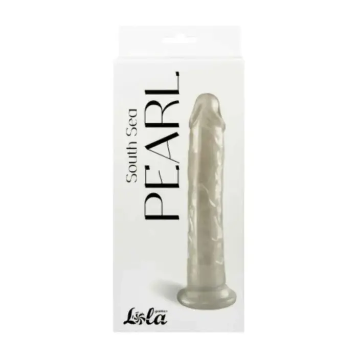 Pērļu spīduma reālistisks dildo ar piesūcekni – 20 cm (8″) – Balts