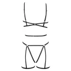 Cottelli LINGERIE Adjustable Harness Set S-L Black 3-Piece — Photo 6