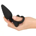 ANOS elastīgs teksturēts anālais spraudnis – 14.8 cm (5.8″) – Melns — Foto 7
