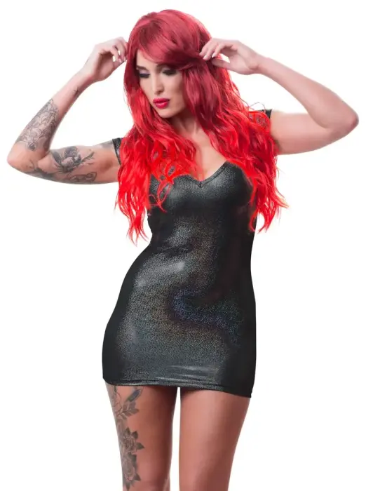 Parūka gara viļņaina sarkana Foto 4