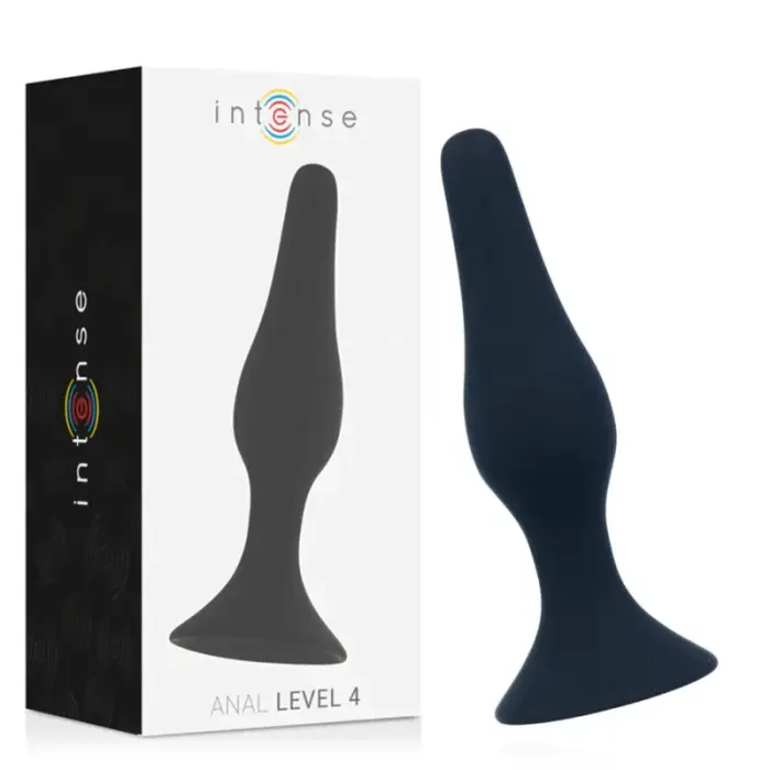 Intense Anal Level 4 pažangus silikoninis analinis kištukas – 15.5 cm – juodas
