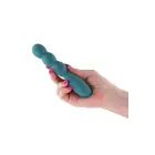 GOLD-N-DREAMS Rosa Emerald – elastīgs silikona vibrators – 3 lodītes – zaļš – 16 cm — Foto 3