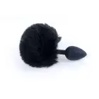 Plug-Jewellery анальная пробка с кроличьим хвостом – 6.5 cm (2.5″) – Черная — Фото 4