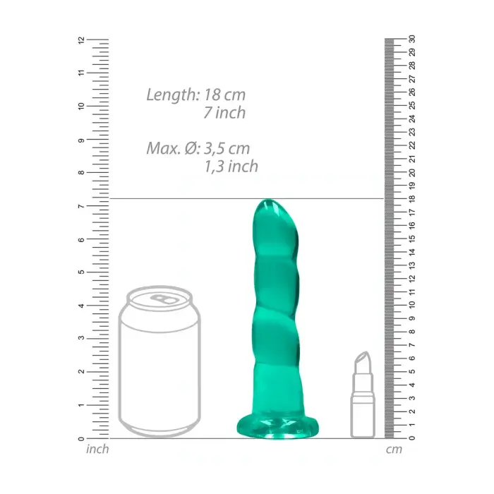 Nerealistisks dildo ar piesūcekni – 17 cm (7″) – Caurspīdīgs Foto 3