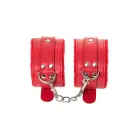Anonymo handcuffs, PU leather, red, 27 cm Photo