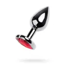 Sudraba anālais spraudnis ar rozā sirds formas dārgakmeni – S – Pink Foto 1