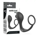 Addicted Toys – silikoninis analinis kaištis su elastingu žiedu – juodas — Nuotrauka 1