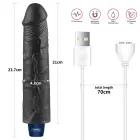 REAL SOFTEE uzlādējams vibrējošs dildo – 24 cm (9.5″) – Melns Foto 2