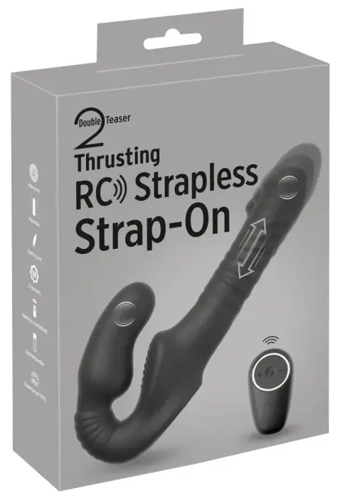You2Toys RC Thrusting Strapless Strap-On – harness-free thrusting double vibrator – remote control