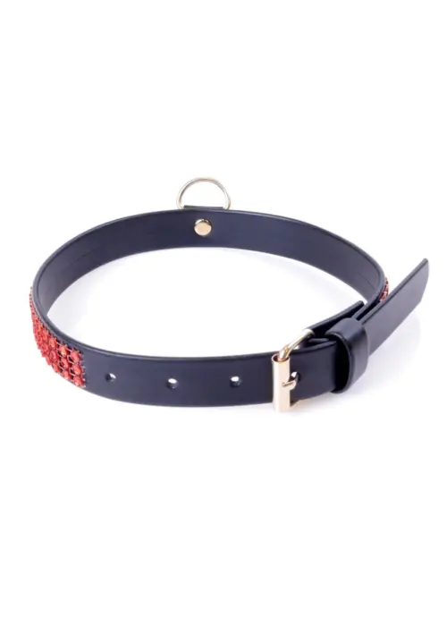Fetish B - Series Collar with crystals 2 cm Red Line Foto 3