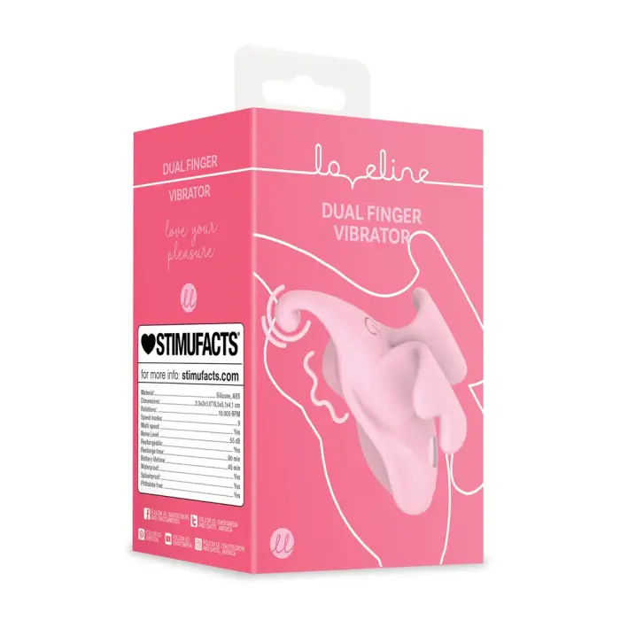 Пальчиковый вибратор Loveline Dual Finger – розовый