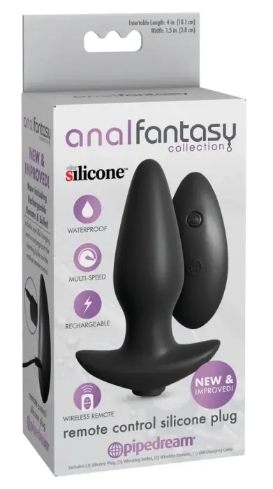 AFC Wireless Vibrating Anal Plug – 12.3 cm – Black