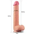 Dual Layered Platinum Silicone Dildo with Suction Cup – 30 cm (12″) – Skin — Photo 2