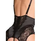 Cottelli CURVES satin & lace suspender basque with string – black – 2XL — Photo 8