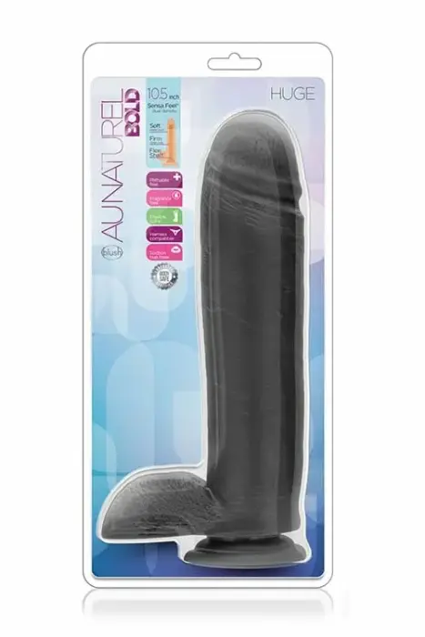 Blush Au Naturel Bold Huge 10,5" – dvigubo tankio Sensa Feel dildo su siurbtuku – kūno spalvos – 26,7 cm