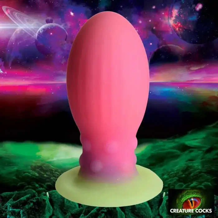 Creature Cocks Xeno Egg - tumsā spīdošs - Silikona Egg - Rozā Foto 3