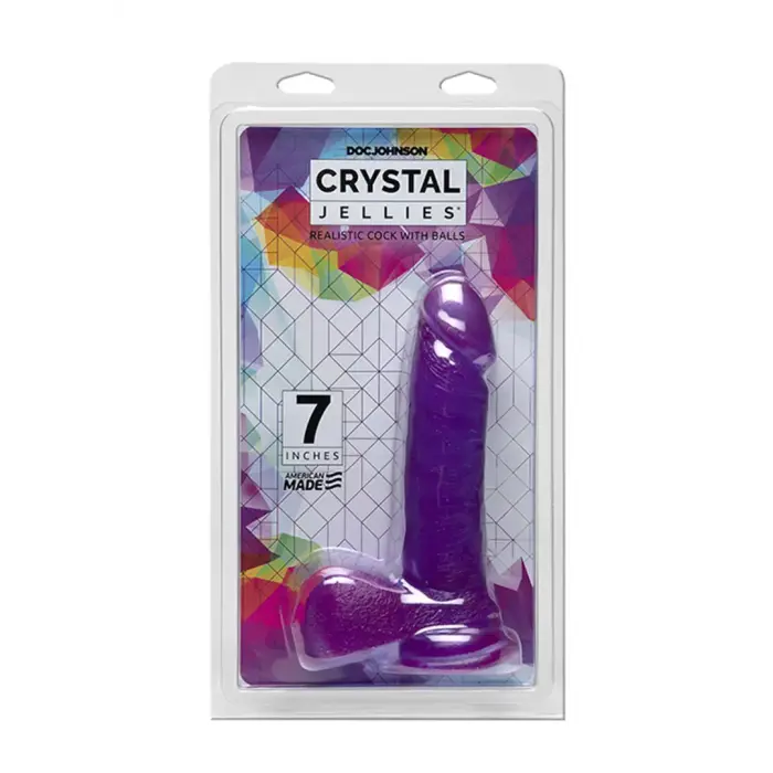 Reālistisks dildo ar sēkliniekiem un piesūcekni – 20 cm (8″) – Caurspīdīgs