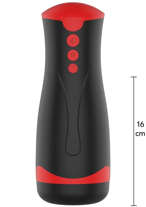 FUSION X Deep Squeeze Vibrating Masturbator – 26 cm – Black