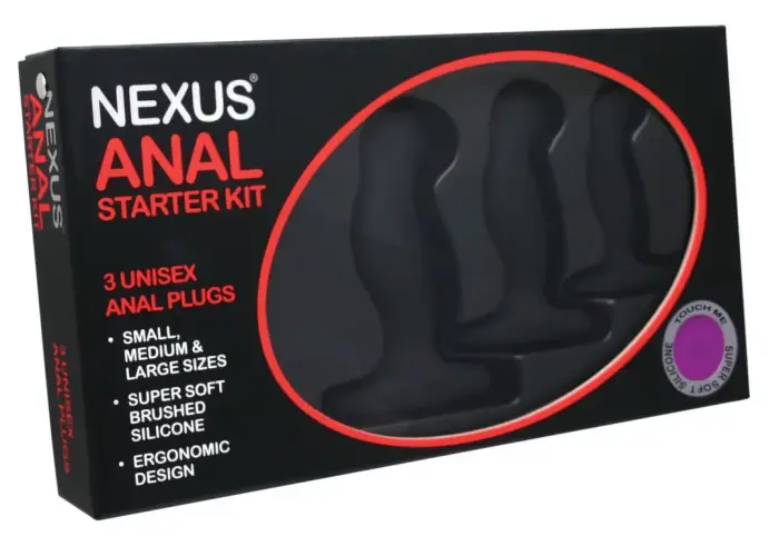 Nexus Anal Kit – 3 silikoninių treniruočių kaiščių rinkinys – juodas