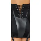 Костюм-платье Dominatrix с бретелями на шее и подвязками – чёрное – M — Фото 9