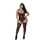 Magic Silk Phoenix Diamond Mesh Teddy with Chains & Studs – Black – 2X — Photo 1