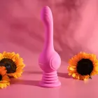 Evolved Gyro Vibe – laetav vibreeriv silikoondildo iminapaga – roosa – 19 cm — Foto 6