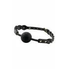 Guilty Pleasure Moonlight Braided Mouthgag – silikona sfēra – pīts vegāna ādas siksniņš – matēts melns — Foto 2