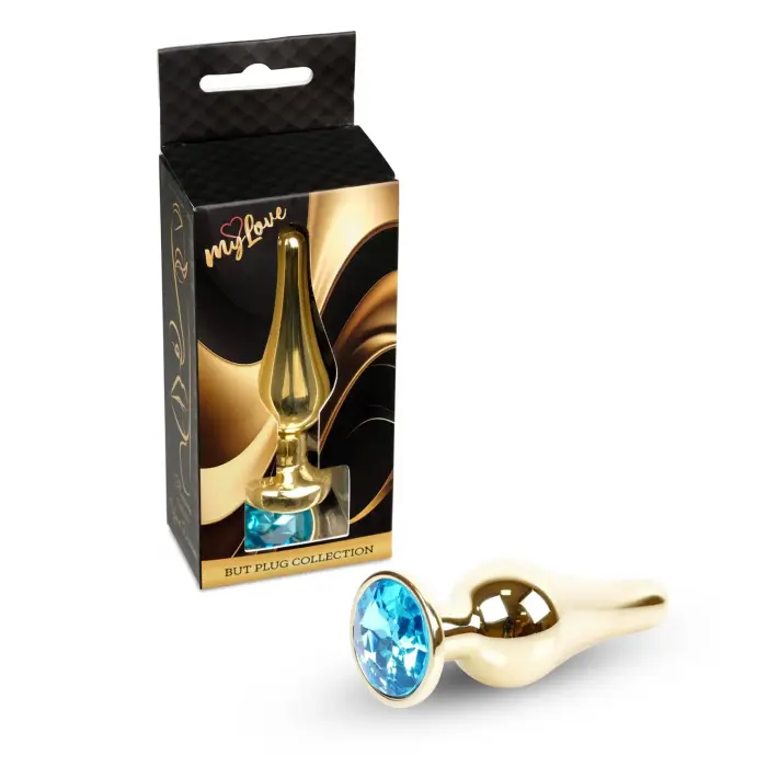 MyLove Toys Jewellery Gold анальная пробка – 9.5 cm (3.7″) – Синий