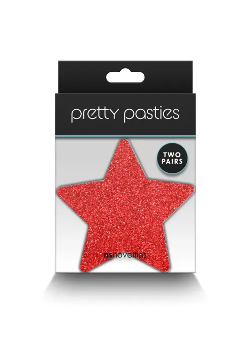 Glitter Star Pasties (2 pāri) - Sarkanas Foto 2