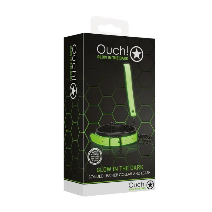 Ouch! Glow in the Dark Collar with Leash