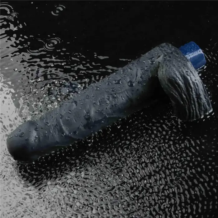 REAL SOFTEE Uzlādējams vibrējošs dildo – 23 cm (9″) – Melns Foto 14