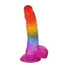 Realistlik dildo munanditega – 21.6 cm (8.5″) – Mitmevärviline — Foto 6