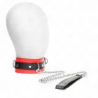 KINK Adjustable Vegan Leather Collar & Leash Set – Red 54x4.5cm — Photo 1