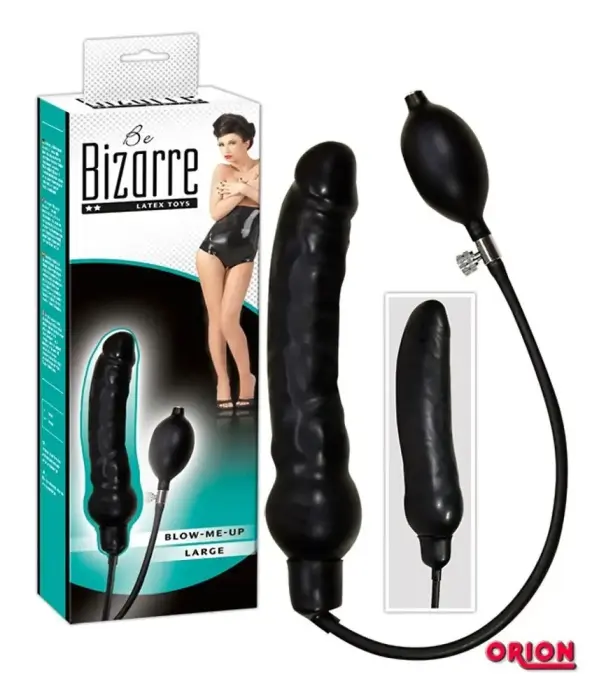 Blow-Me-Up Large Melns piepūšams dildo – 25 cm Foto 4