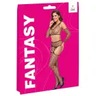 Fantasy 3-Piece Lingerie Set with Top, Suspender Tights and Sleeves – Black – S/M — Photo 1