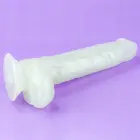 Lumino Play tumsā spīdošs dildo – 25 cm (10″) – Zils — Foto 17