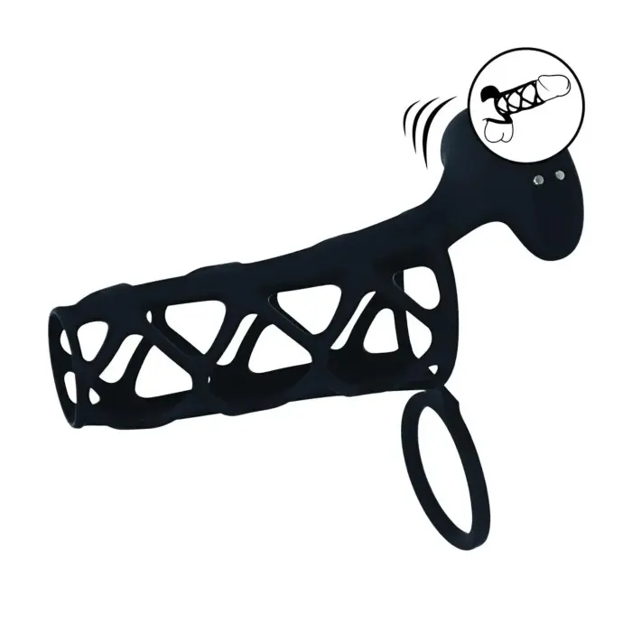 LEVELZ Vibrating Cock Sleeve and Ball Ring – Black