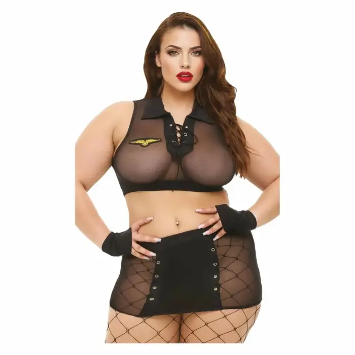 Baci Lingerie Sergeant Seduction Set – Black – One Size/Queen Size