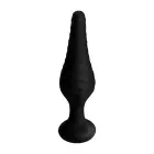 Silicone Vibrating Anal Plug with Remote Control – 12 cm – Black — Photo 4
