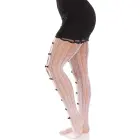 Leg Avenue Sweetheart dryžuotos tinklinės pėdkelnės – baltos – One Size — Nuotrauka 4