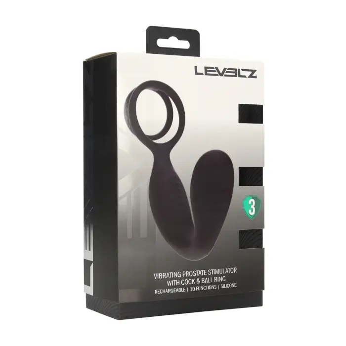 LEVELZ Men Vibration prostata massaažija topeltringiga – Must
