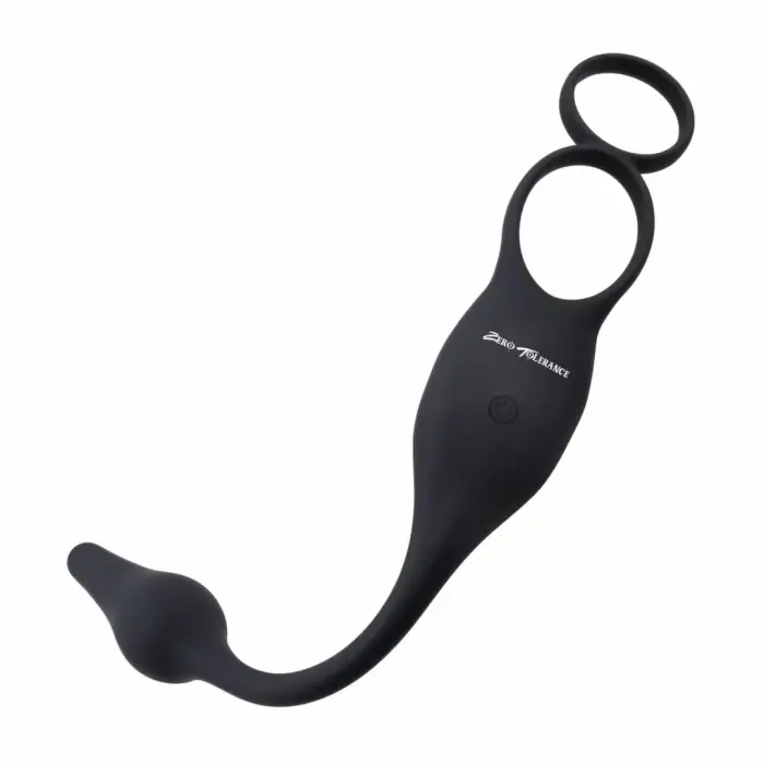 Evolved Novelties Plug & Tug Dual Stimulation Silicone System – 12.7 cm – Black