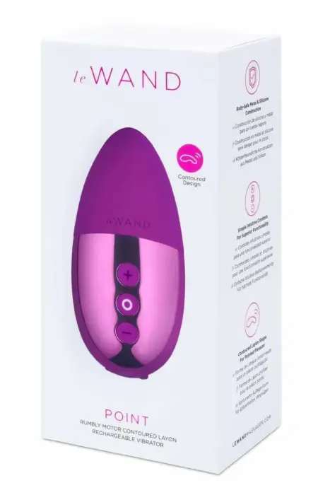 Le Wand Point Cherry Rechargeable Contoured Mini Vibrator – mini vibrator – silicone/metal – waterproof – cherry red
