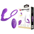 PRETTY LOVE Warren Purple Wireless Remote Control Vibrating Cock Ring with Anal Plug — Photo 1