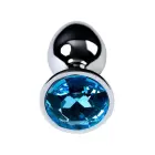 TOYFA metāla anālais spraudnis ar Topāza dārgakmeni – 7 cm – Pelēks Foto 5