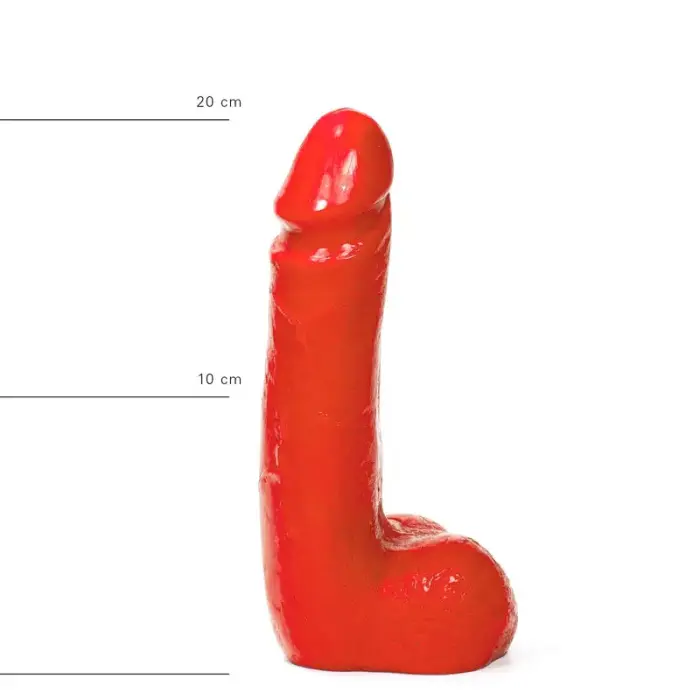 All Red realistlik dildo munanditega ja lainelise tekstuuriga – 20 cm (8″)